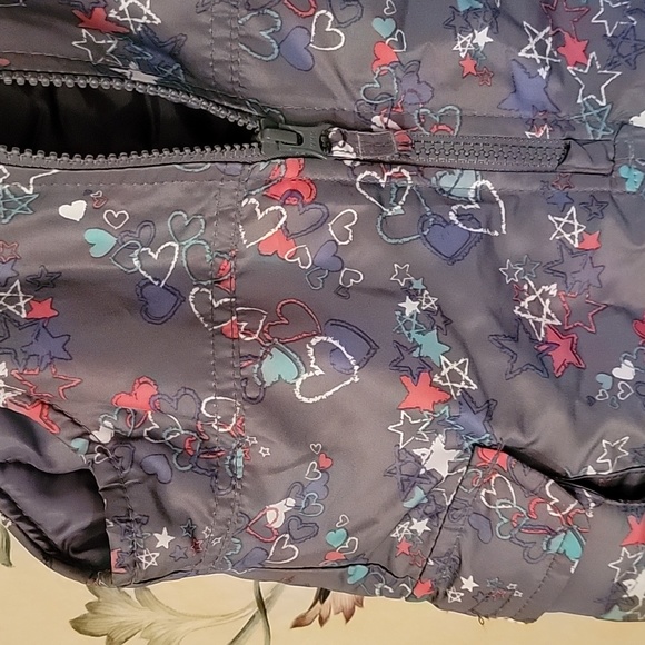 London Fog EUC Toddler Girl Snow Pants 18 Months Gray with heart design - Picture 3 of 4
